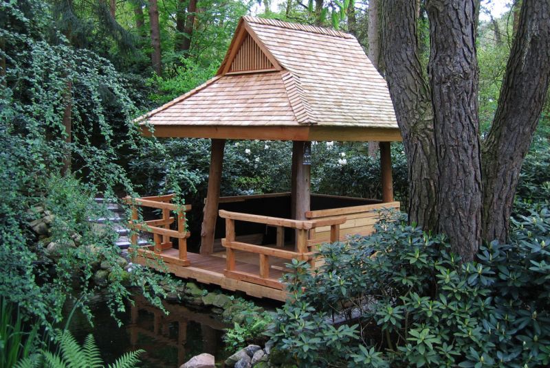 Bade Dächer Bad Bevensen Japanisches Teehaus Schindeln Holzschindeln Zimmerer Dachdecker